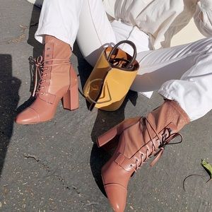 NWT Stuart Weitzman Lace-Up Ankle Boot